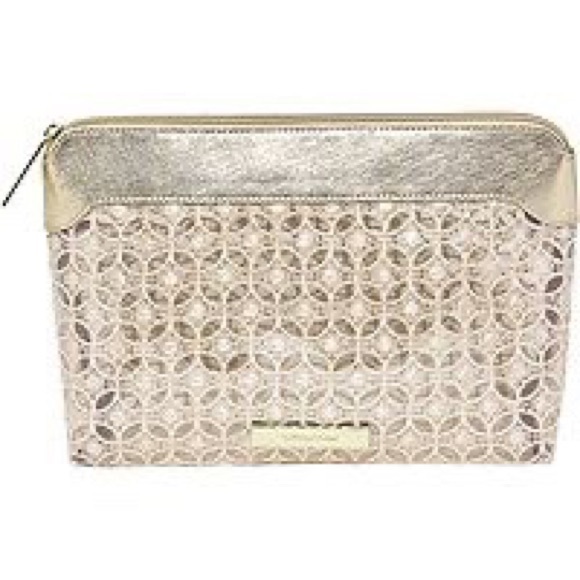 tartan and twine makeup bag rose gold